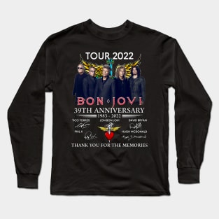 Jovi 39th Anniversary 1993-2022 Signatures Thank You Memories Long Sleeve T-Shirt
